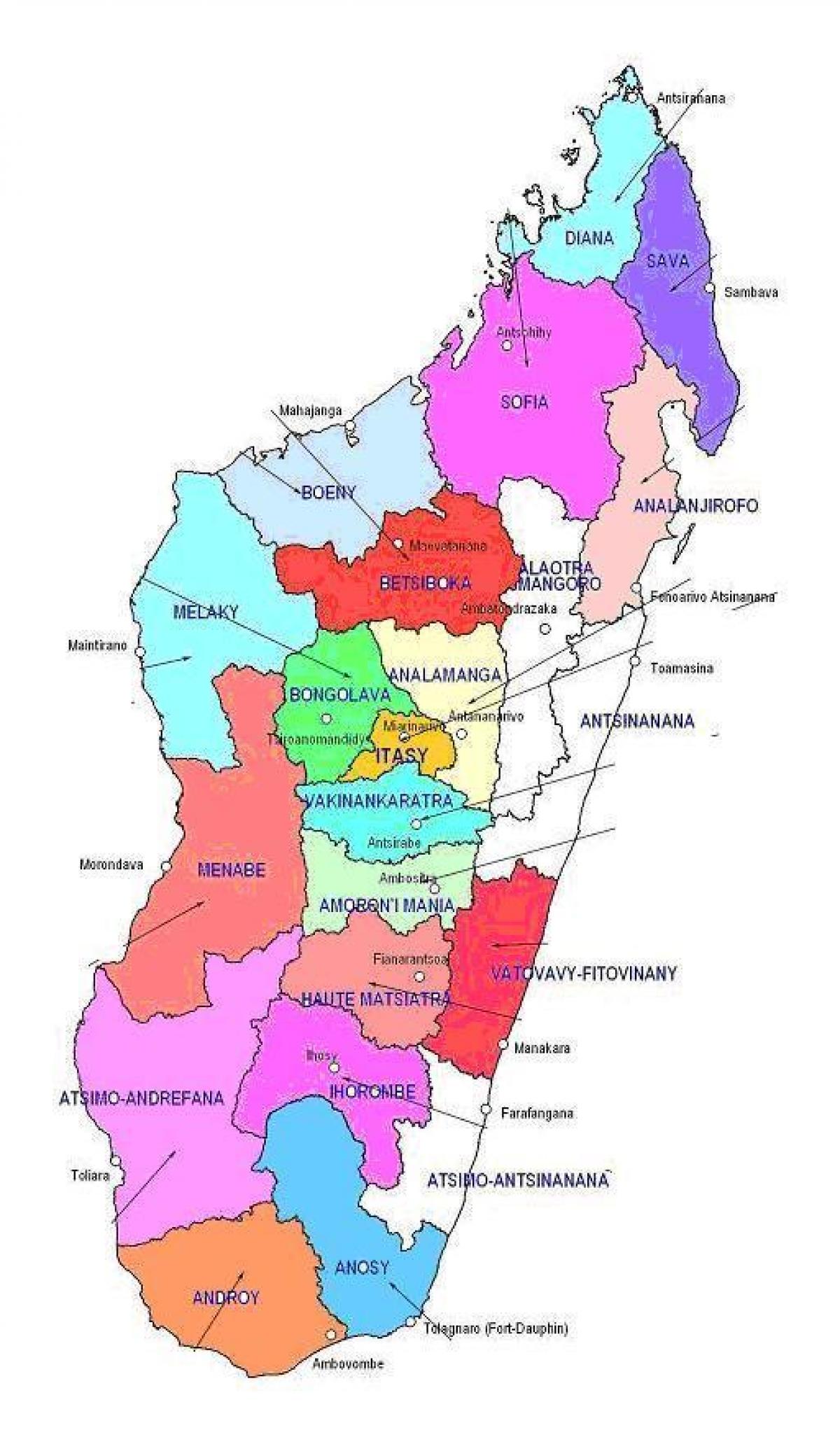 வரைபடம் மடகாஸ்கர் பிரதேசங்கள்