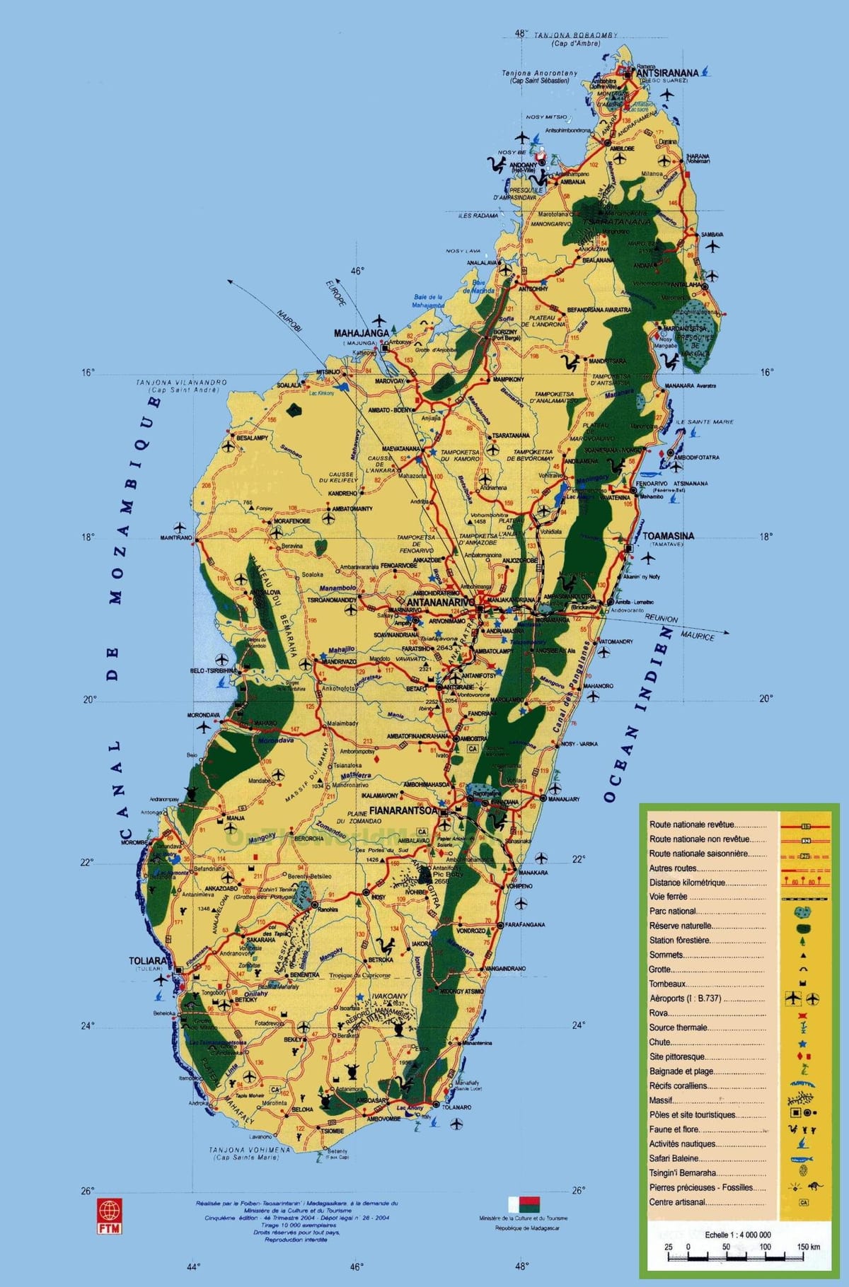 மடகாஸ்கர் சுற்றுலா இடங்கள் வரைபடம்