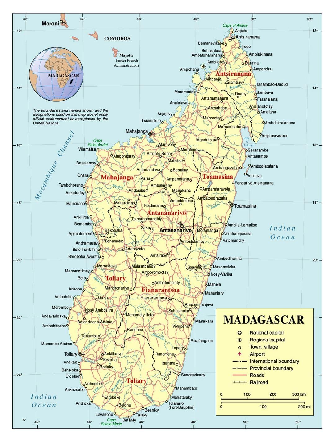 விரிவான வரைபடம் மடகாஸ்கர்