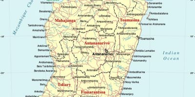 மடகாஸ்கர் வரைபடம் நகரங்களில்