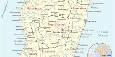 வரைபடம் மடகாஸ்கர் விமான நிலையங்கள்